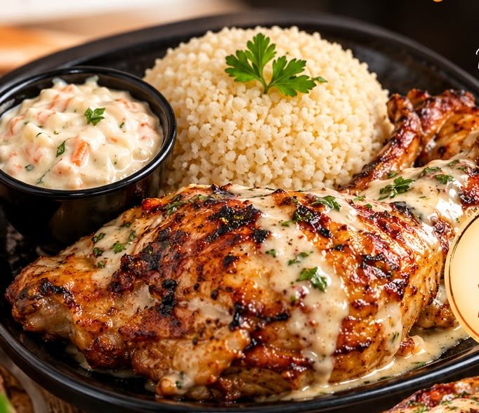 Poulet mayo et attiéké
